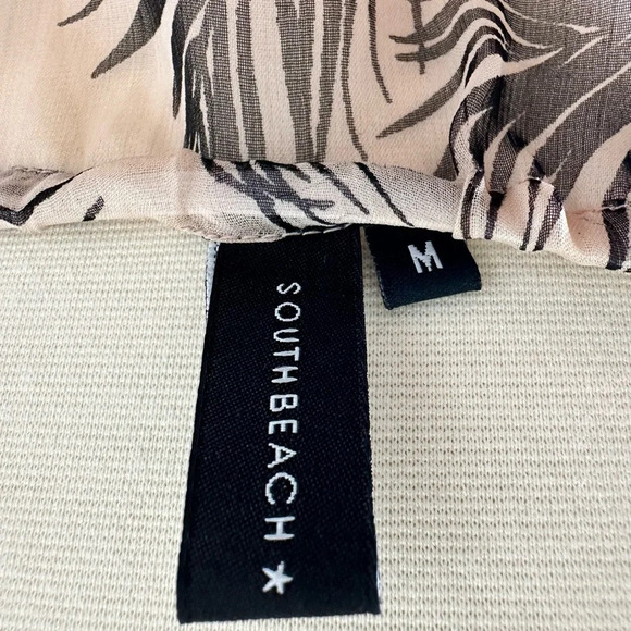 South Beach Dusky Palm Print Maxi Dress with Split Size Medium - Picture 4 of 5